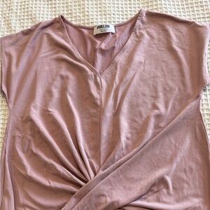 Double Zero Pink Tie Front Blouse